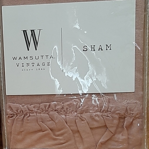 Wamsutta Vintage Linen Standard Shams with Gauze Ruffle (2 shams) Mauve - Picture 5 of 6